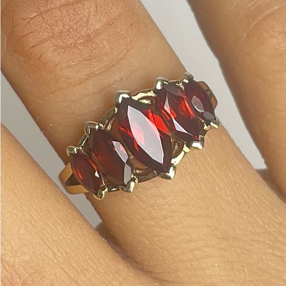 Red Garnet 18K Yellow Gold
Over Sterling Silver Ring 2.59ctw